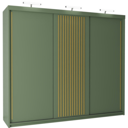 M N Furniture Parrison 3 Door Green Sliding Wardrobe 250cm - thumbnail 2