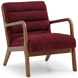 Otis Wine and Brown Chenille Static Ribbed Armchair - thumbnail 4