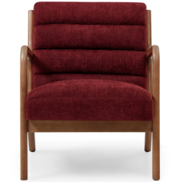 Otis Wine and Brown Chenille Static Ribbed Armchair - thumbnail 2