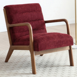 Otis Wine and Brown Chenille Static Ribbed Armchair