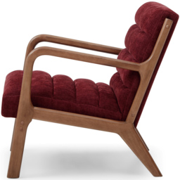 Otis Wine and Brown Chenille Static Ribbed Armchair - thumbnail 3