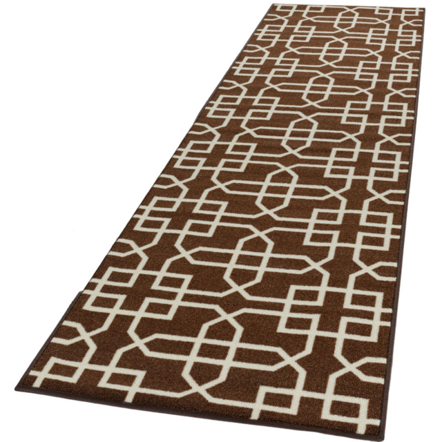Smart Living Siam Brown and Cream Non-Slip Door Mat with Gel Backing 57 x 90cm - image 1