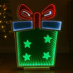 Xmas Haus 168 Multicolour Super Bright LED Gift Box Infinity Light 42 x 56cm - thumbnail 1