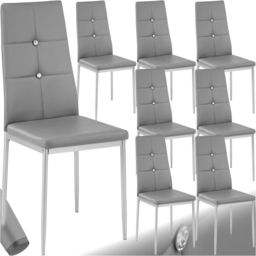 tectake Rhinestone Highlight Grey Dining Chair Set of 8 - thumbnail 2