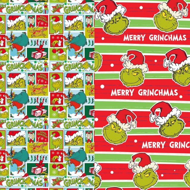 Single Grinch Christmas Gift Paper Wrap 4m in Assorted styles - image 1