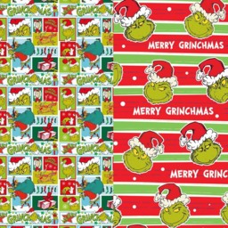 Single Grinch Christmas Gift Paper Wrap 4m in Assorted styles - thumbnail 1