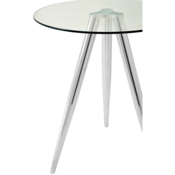Premier Housewares Barton Glass Circular Bar Table with Chrome Tripod Base - thumbnail 3
