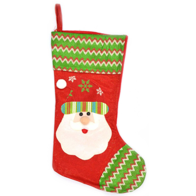 Shatchi Traditional Santa Stocking Sock Christmas Decoration - image 1