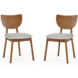 Julian Bowen Lowry Grey and Cherry Ash Dining Chairs Set of 2 - thumbnail 2