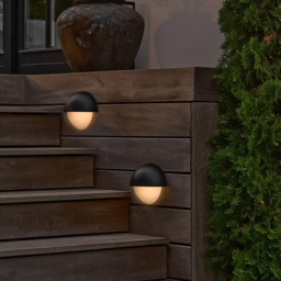 Nordlux Scorpius Round Black Outdoor Wall Light - thumbnail 2