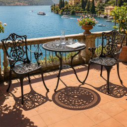 Centurion Supports Tabreez 2 Seater Garden Bistro Set Black - thumbnail 1