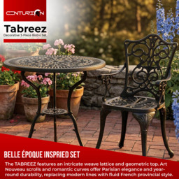 Centurion Supports Tabreez 2 Seater Garden Bistro Set Black - thumbnail 3