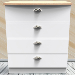 Crowndale Victoria White Ash and Oak 4 Drawer Chest of Drawers