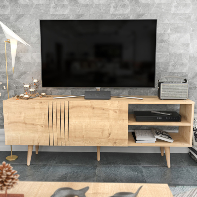 Decorotika Ronas Oak Wide TV Unit 160cm - image 1