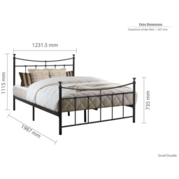 Emily Small Double Black Bed Frame - thumbnail 4