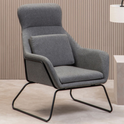 Premier Housewares Stockholm Grey Fabric Chair - thumbnail 1