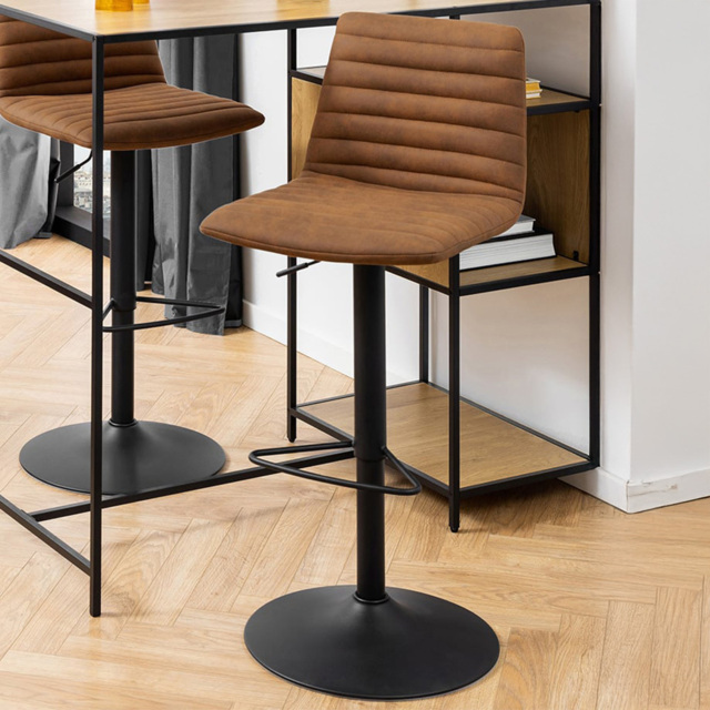 Florence Kimmy Brown Fabric Bar Stool Set of 2 - image 1