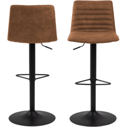 Florence Kimmy Brown Fabric Bar Stool Set of 2 - thumbnail 3