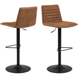 Florence Kimmy Brown Fabric Bar Stool Set of 2 - thumbnail 2