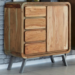 Brooklyn Single Door 4 Drawer Hardwood Sideboard