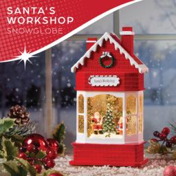 The Christmas Workshop Santas Workshop Warm White LED Light Up Snow Globe 28.5cm - thumbnail 4