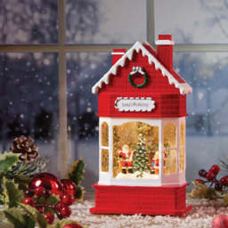 The Christmas Workshop Santas Workshop Warm White LED Light Up Snow Globe 28.5cm - thumbnail 2