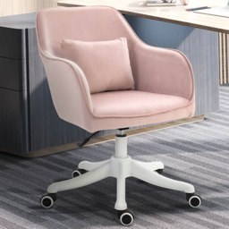 Portland Pink Velvet Fabric Swivel Massage Office Chair - thumbnail 1