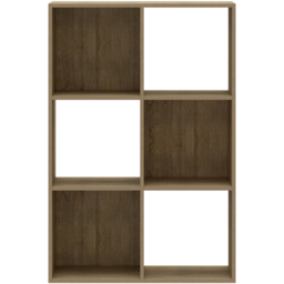 Flexi Storage 6 Shelf Oak Effect Compact Cube Storage Unit - thumbnail 3
