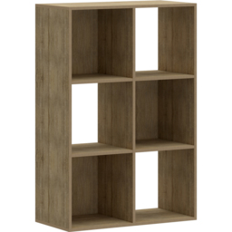 Flexi Storage 6 Shelf Oak Effect Compact Cube Storage Unit - thumbnail 2