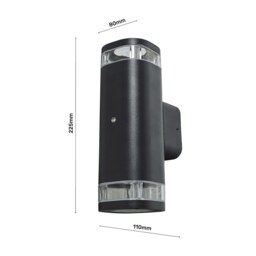 Stamford Up & Down Outdoor Wall Light with Dusk to Dawn Sensor - thumbnail 4