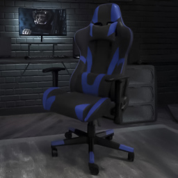 FWStyle X20 Black and Blue Faux Leather Racer Style Gaming Chair - thumbnail 1