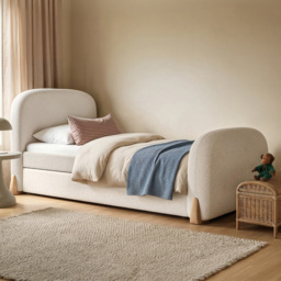 Flair Ines Cream Single Day Bed with Trundle