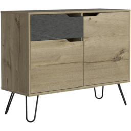 Core Products Manhattan 2 Doors Single Drawer Oak and Grey Small Sideboard - thumbnail 2