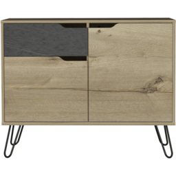 Core Products Manhattan 2 Doors Single Drawer Oak and Grey Small Sideboard - thumbnail 3