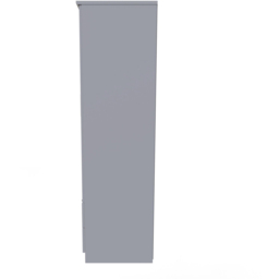 Crowndale Devon Ready Assembled 2 Door 2 Drawer Grey Matt Wardrobe - thumbnail 3
