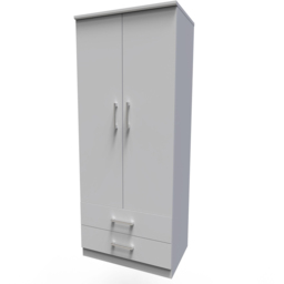 Crowndale Devon Ready Assembled 2 Door 2 Drawer Grey Matt Wardrobe - thumbnail 4
