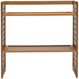 Living and Home Natural 2 Shelf Bamboo Desktop Storage Rack - thumbnail 3