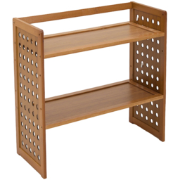 Living and Home Natural 2 Shelf Bamboo Desktop Storage Rack - thumbnail 1