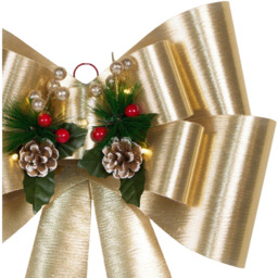LED Door Bow Decoration Gold - thumbnail 4
