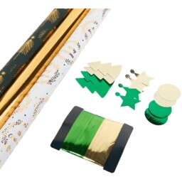 Jonas & James Luxury 17 Piece Green and Gold Gift Wrap Set - thumbnail 2