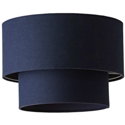 ValueLights Jodie Navy Linen 2 Tier Drum Shade
