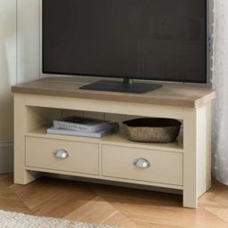 Highgate 2 Drawer Cream and Oak Corner TV Unit