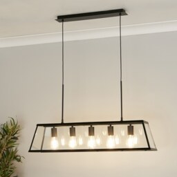 Bellevue 5 Light Industrial Pendant - Black - thumbnail 1