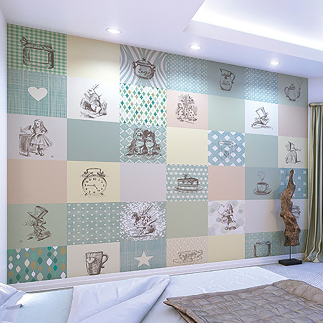 Origin Murals Alice in Wonderland Retro Illustrations Multicolour Wall Mural - image 1