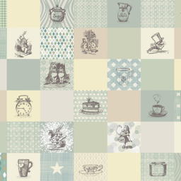 Origin Murals Alice in Wonderland Retro Illustrations Multicolour Wall Mural - thumbnail 2