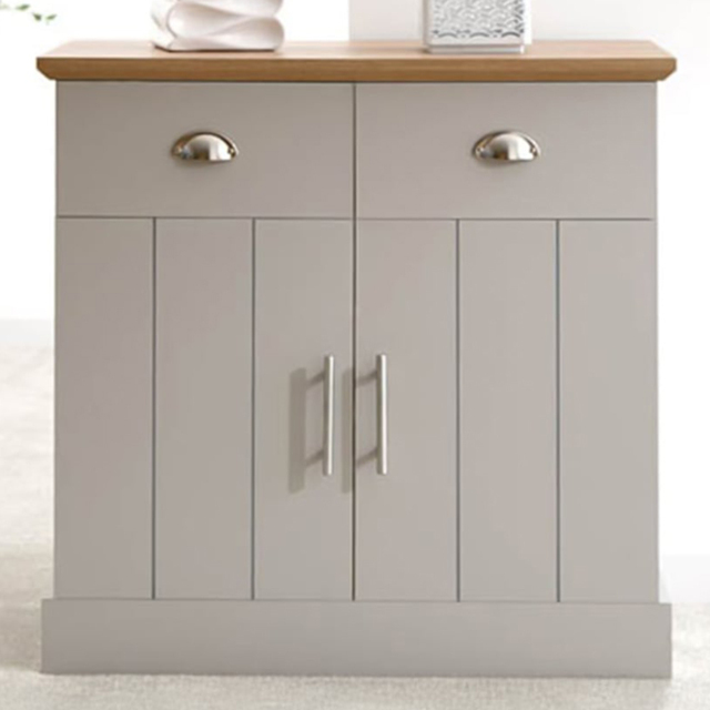 GFW Kendal Grey 2 Door 2 Drawer Compact Sideboard - image 1