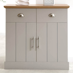 GFW Kendal Grey 2 Door 2 Drawer Compact Sideboard