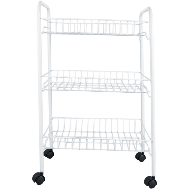 3 Tier White Metal Storage Trolley - image 1