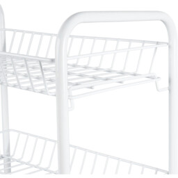 3 Tier White Metal Storage Trolley - thumbnail 4