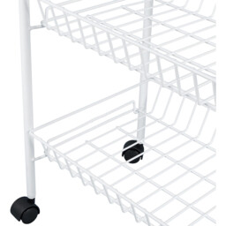 3 Tier White Metal Storage Trolley - thumbnail 3